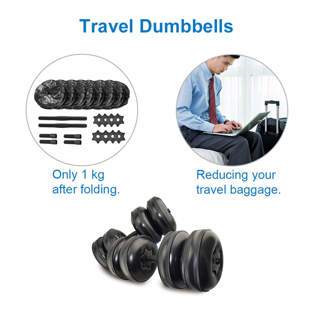 Travel dumbbells water hot sale