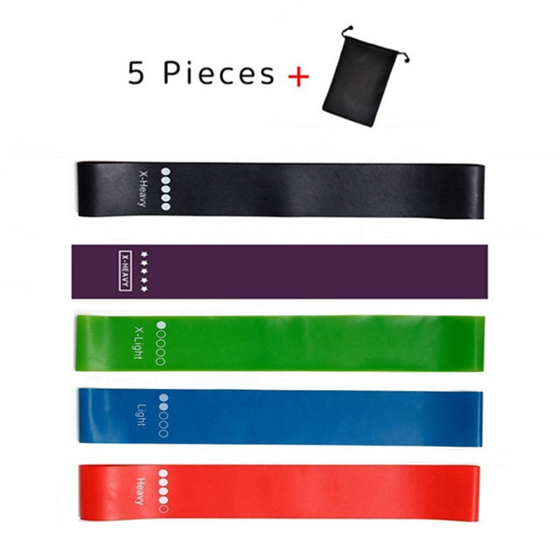 5 Piece Set of Resistance Loop Exercise Body Bands – RuK Pack